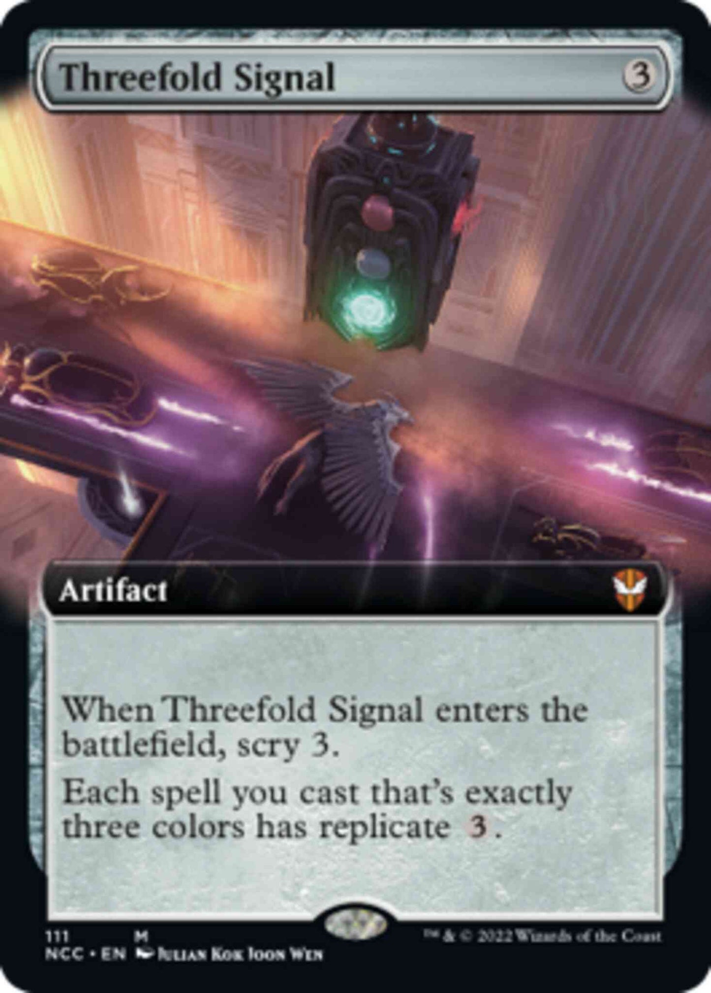 Threefold Signal [111] [Extended Art] [Streets of New Capenna: Commander] [Non-Foil]