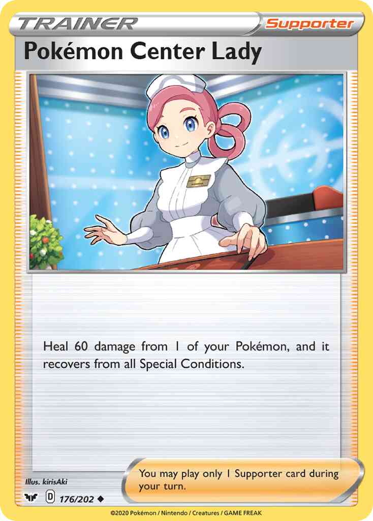Pokémon Center Lady - 176/202 - Uncommon [swsh1-176] [Reverse Holo]