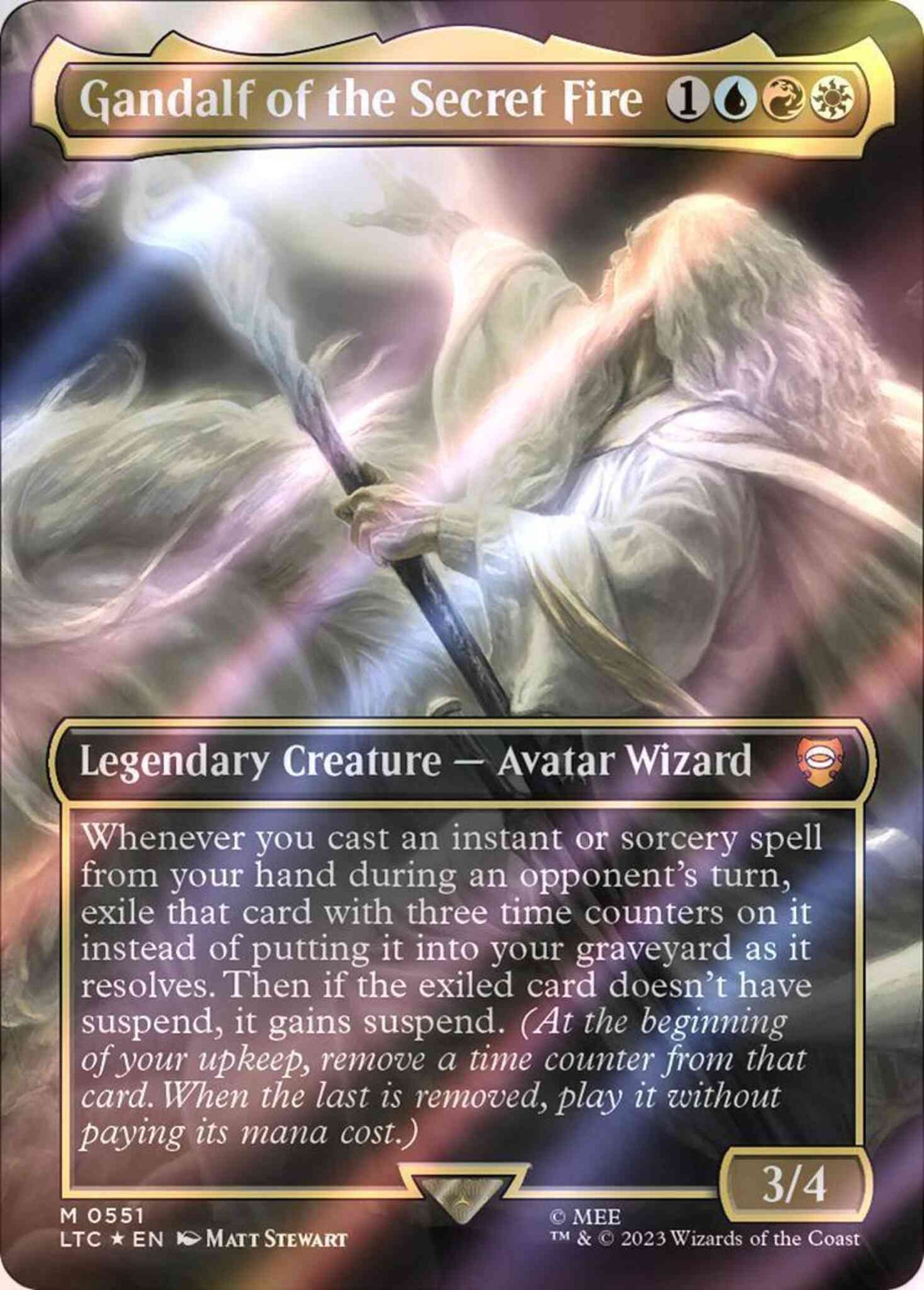 Gandalf of the Secret Fire [551] [Borderless] [The Lord of the Rings: Tales of Middle-earth: Commander] [Surge Foil]