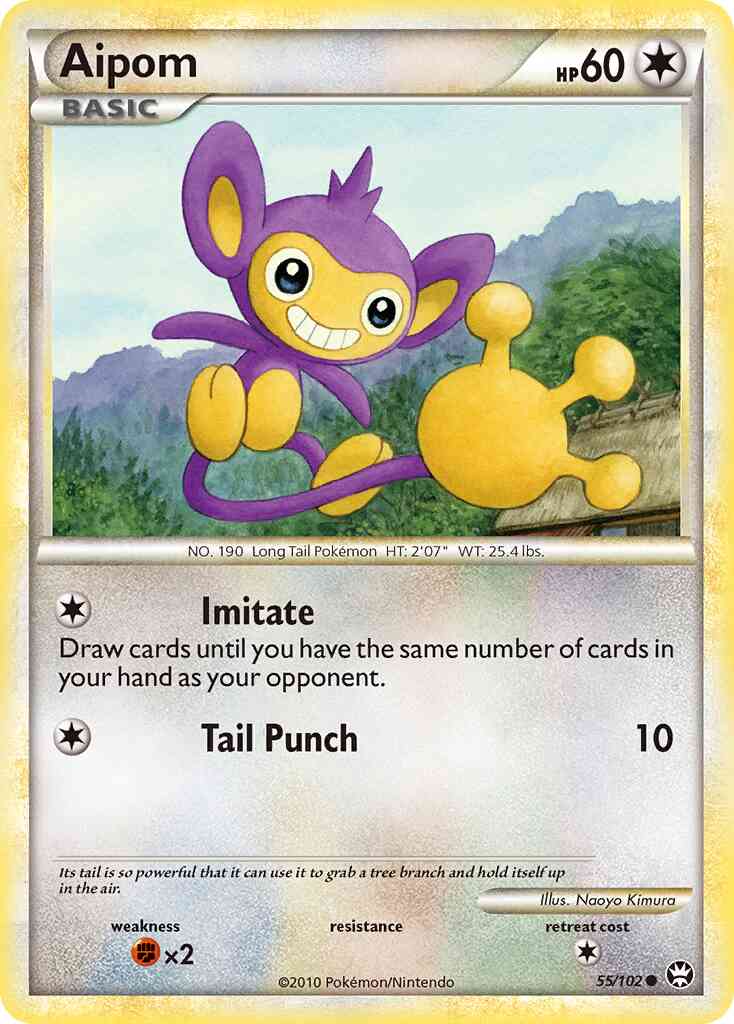 Aipom - 55/102 - Common [hgss4-55] [Reverse Holo]