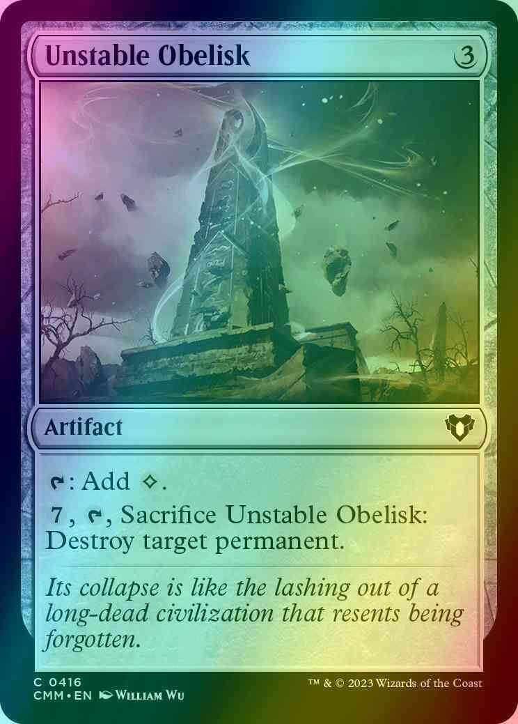 Unstable Obelisk [416] [Commander Masters] [Foil]