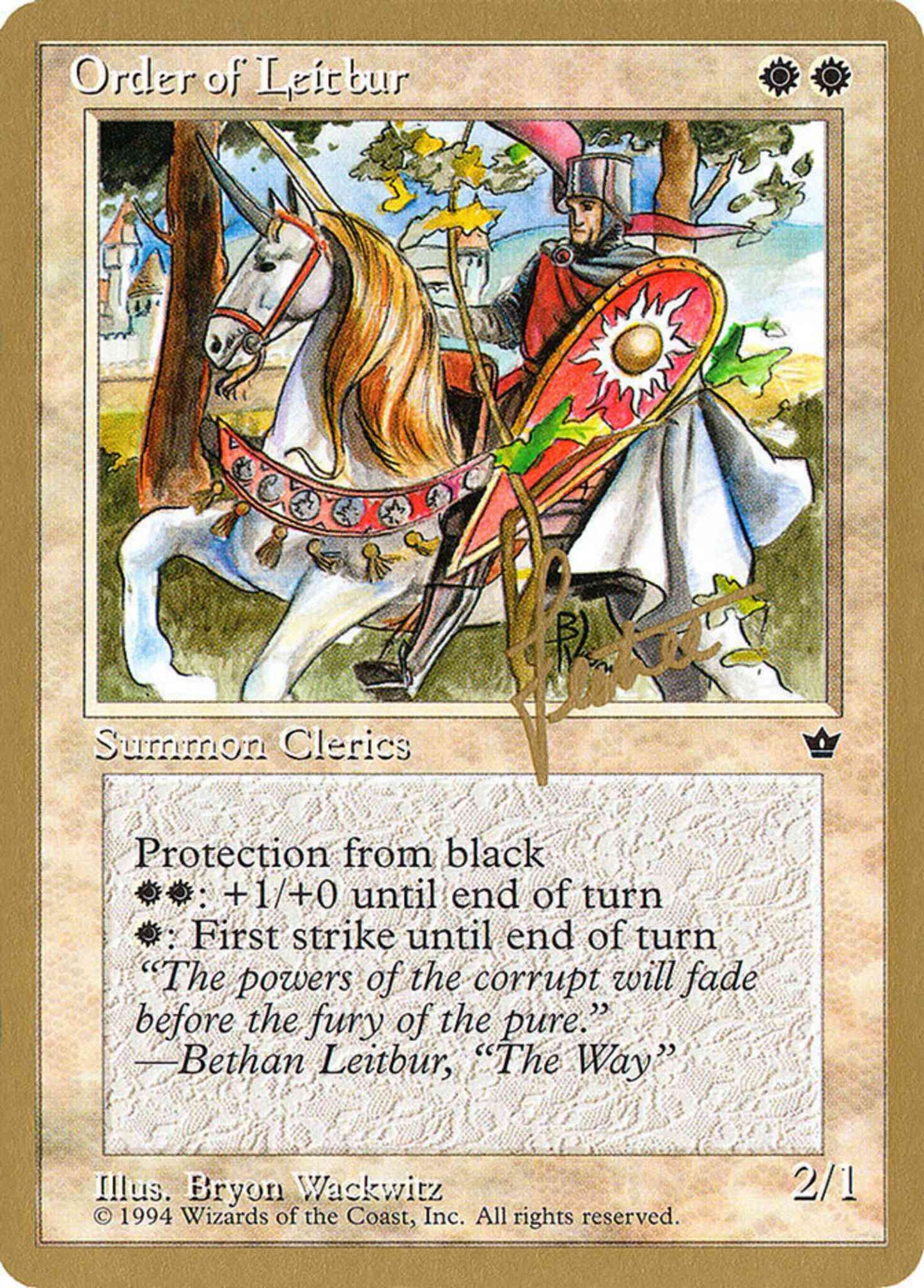 Order of Leitbur [bl16b] [Male Knight] [Pro Tour Collector Set] [Non-Foil]
