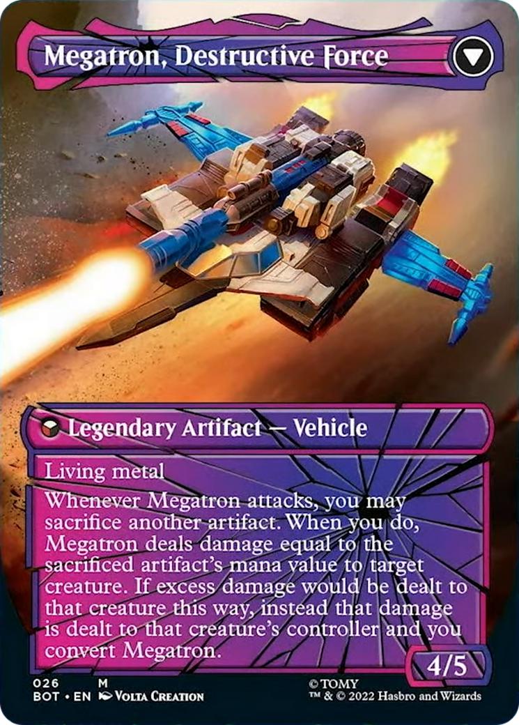 Megatron, Tyrant // Megatron, Destructive Force [26] [Borderless] [Shattered Glass] [Universes Beyond: Transformers] [Non-Foil]