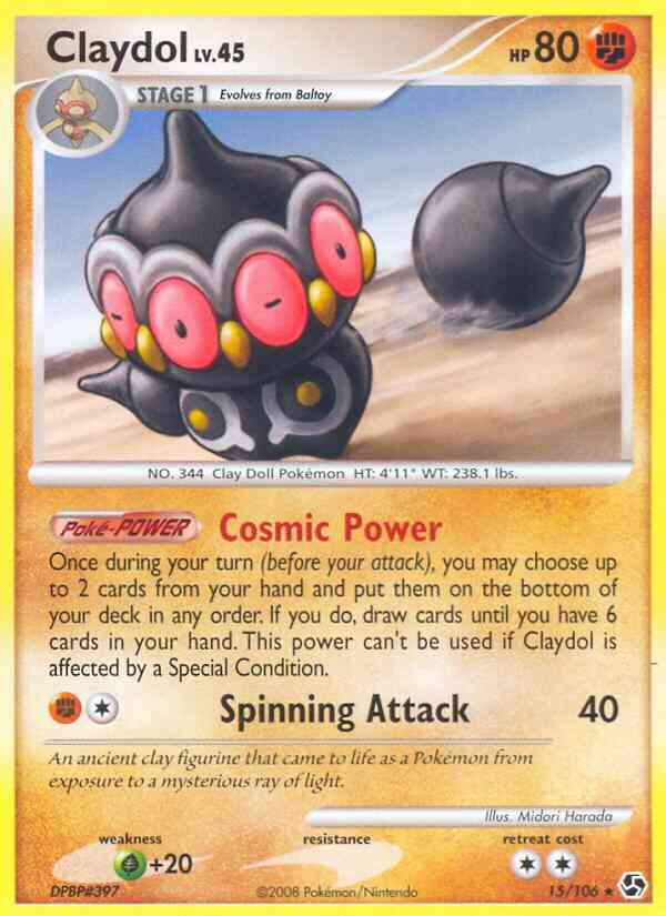 Claydol - 15/106 - Rare [dp4-15] [Non-Holo]