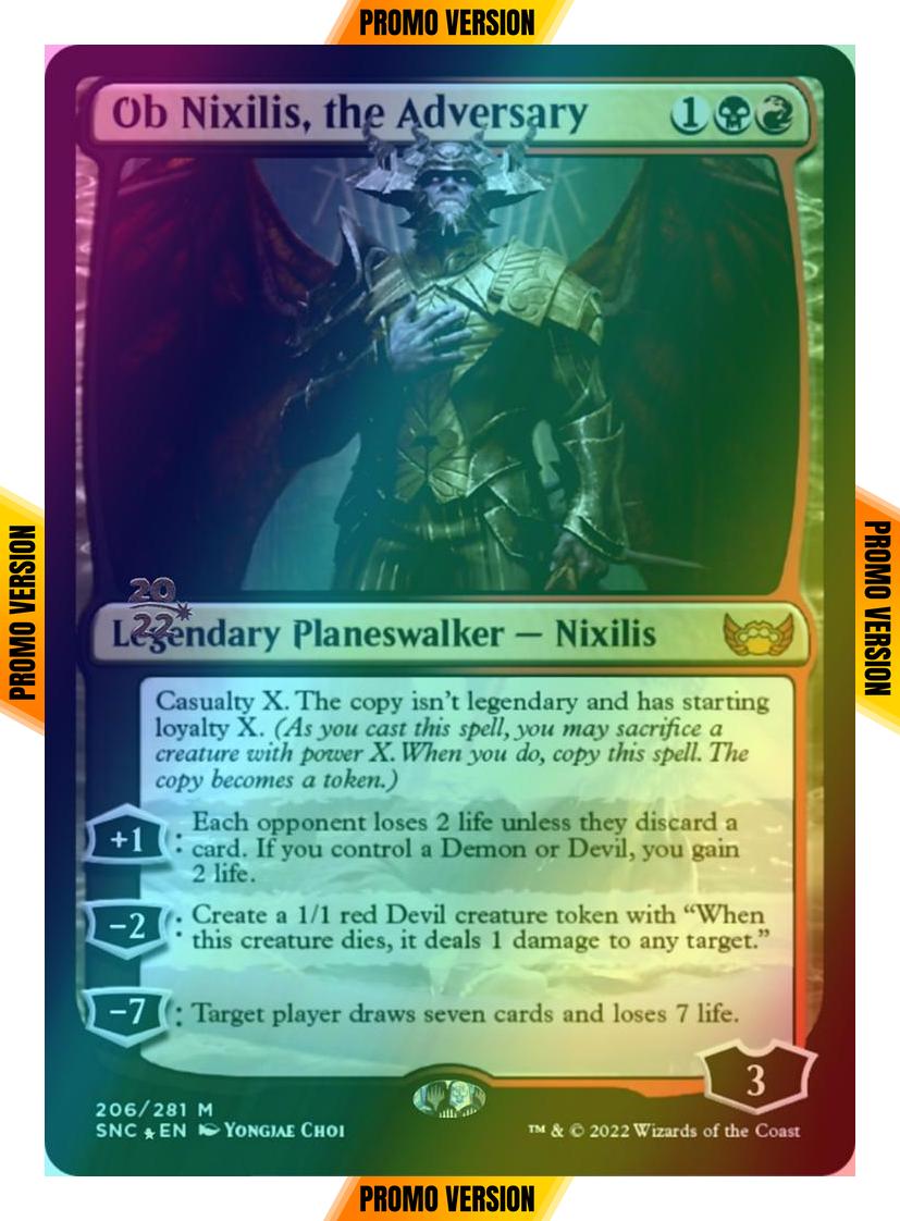 Ob Nixilis, the Adversary [Prerelease] [206s] [Streets of New Capenna: Promos] [Foil]