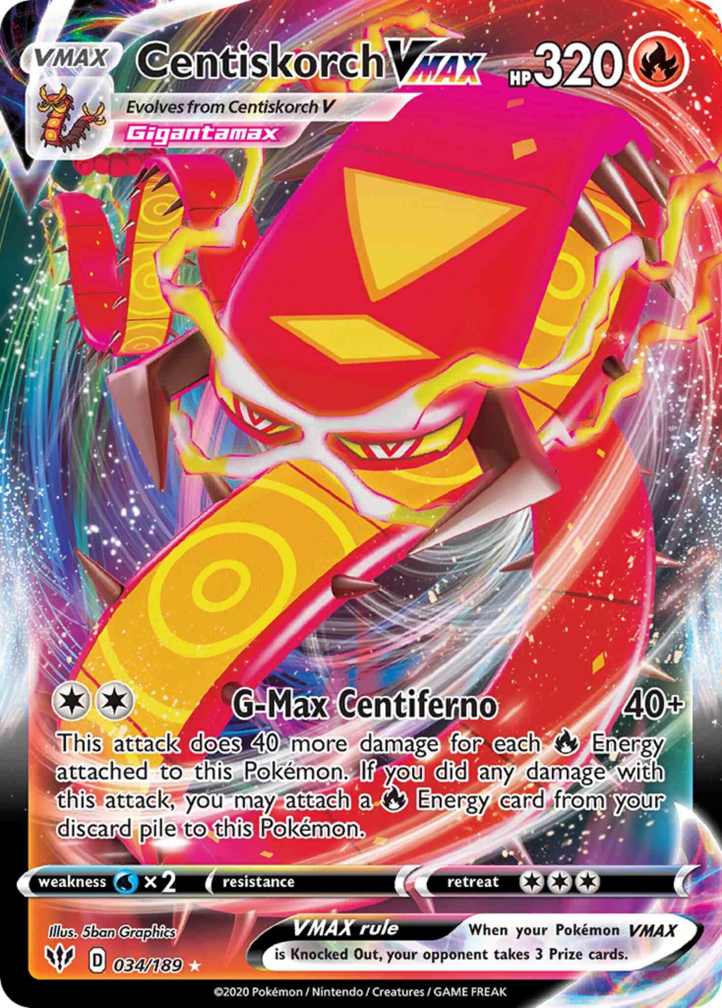 Centiskorch VMAX - 034/189 - Rare Ultra [swsh3-034] [Ultra]