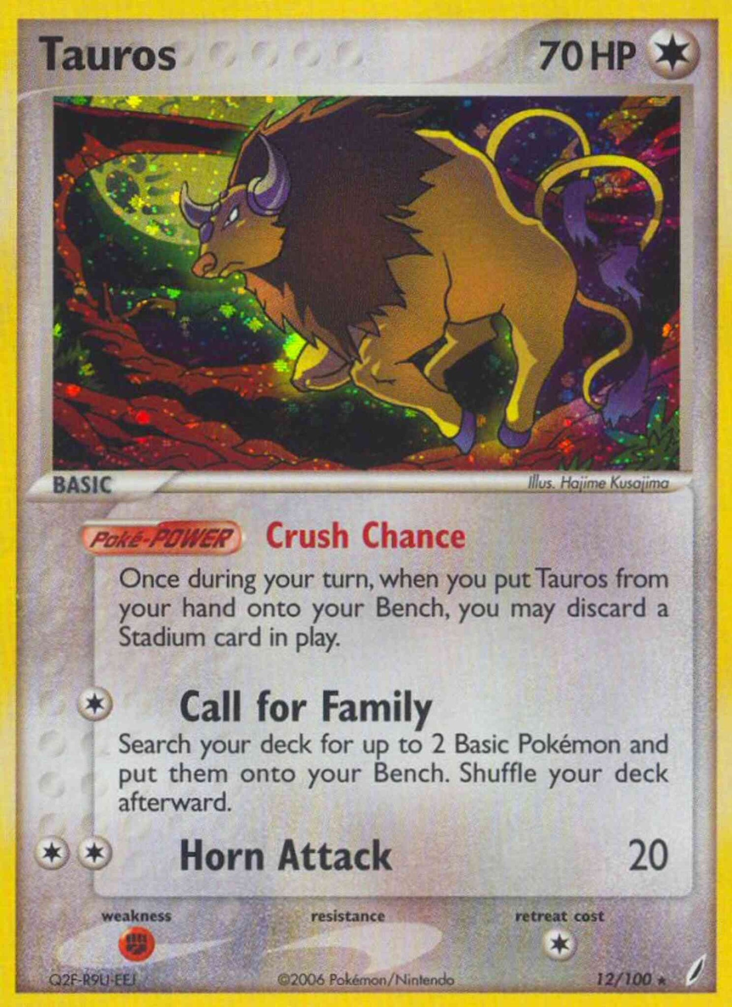 Tauros - 12/100 - Rare Holo [ex14-12] [Reverse Holo]