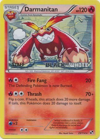 Darmanitan - 25/114 - Promotional - BW Staff Stamp Prerelease Promo [Holo]
