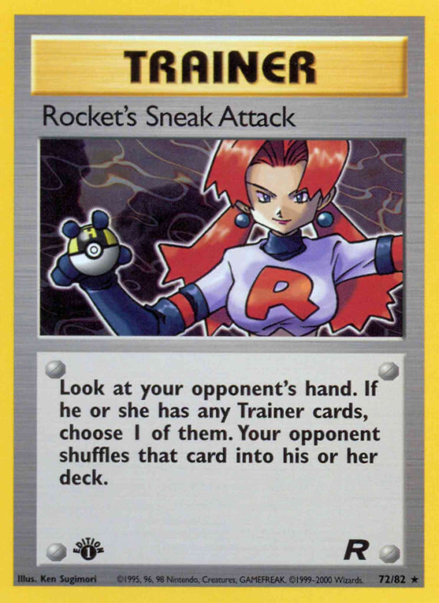 Rocket's Sneak Attack - 72/82 - Rare - 1st Edition [base5-72] [Non-Holo]