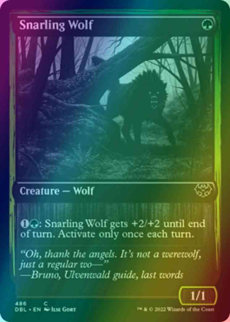 Snarling Wolf [VOW Set Symbol] [486] [Innistrad: Double Feature] [Foil]