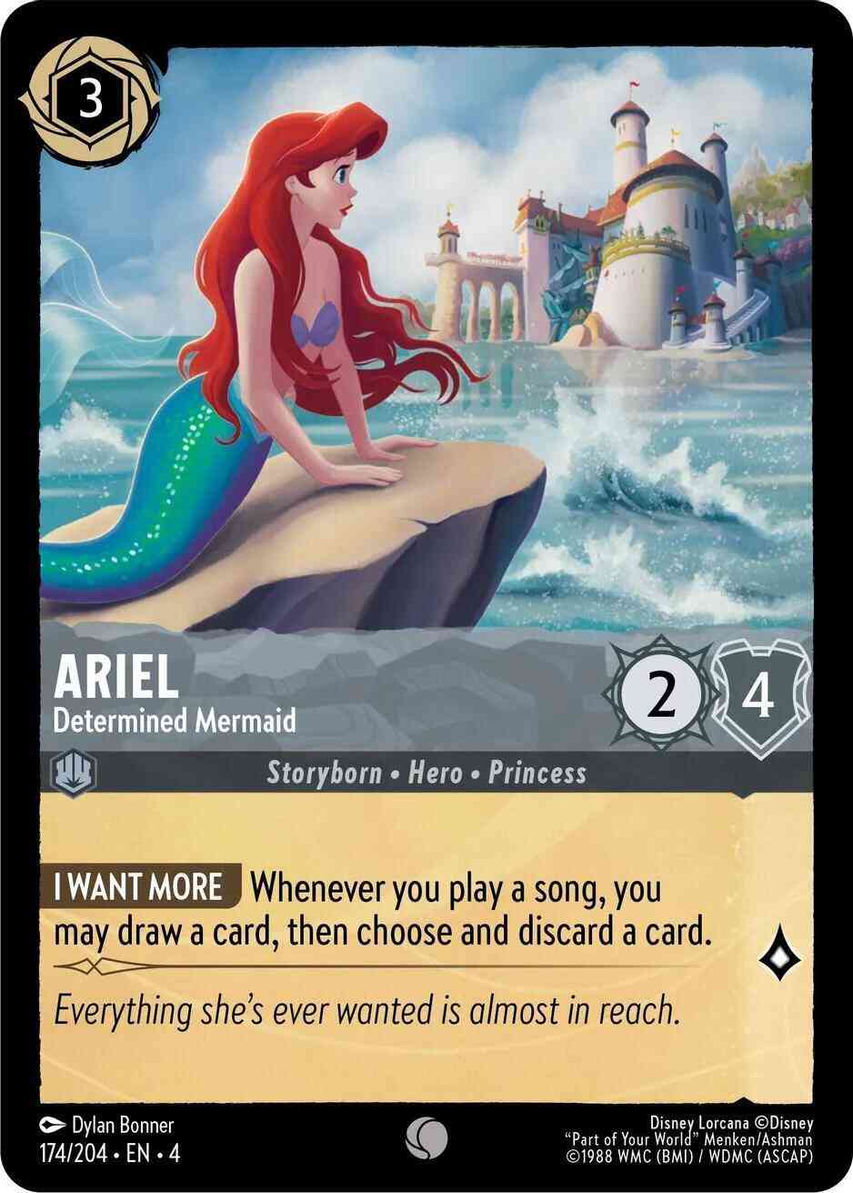 Ariel - Determined Mermaid - 174/204 [Ursula's Return] [Non-Foil]
