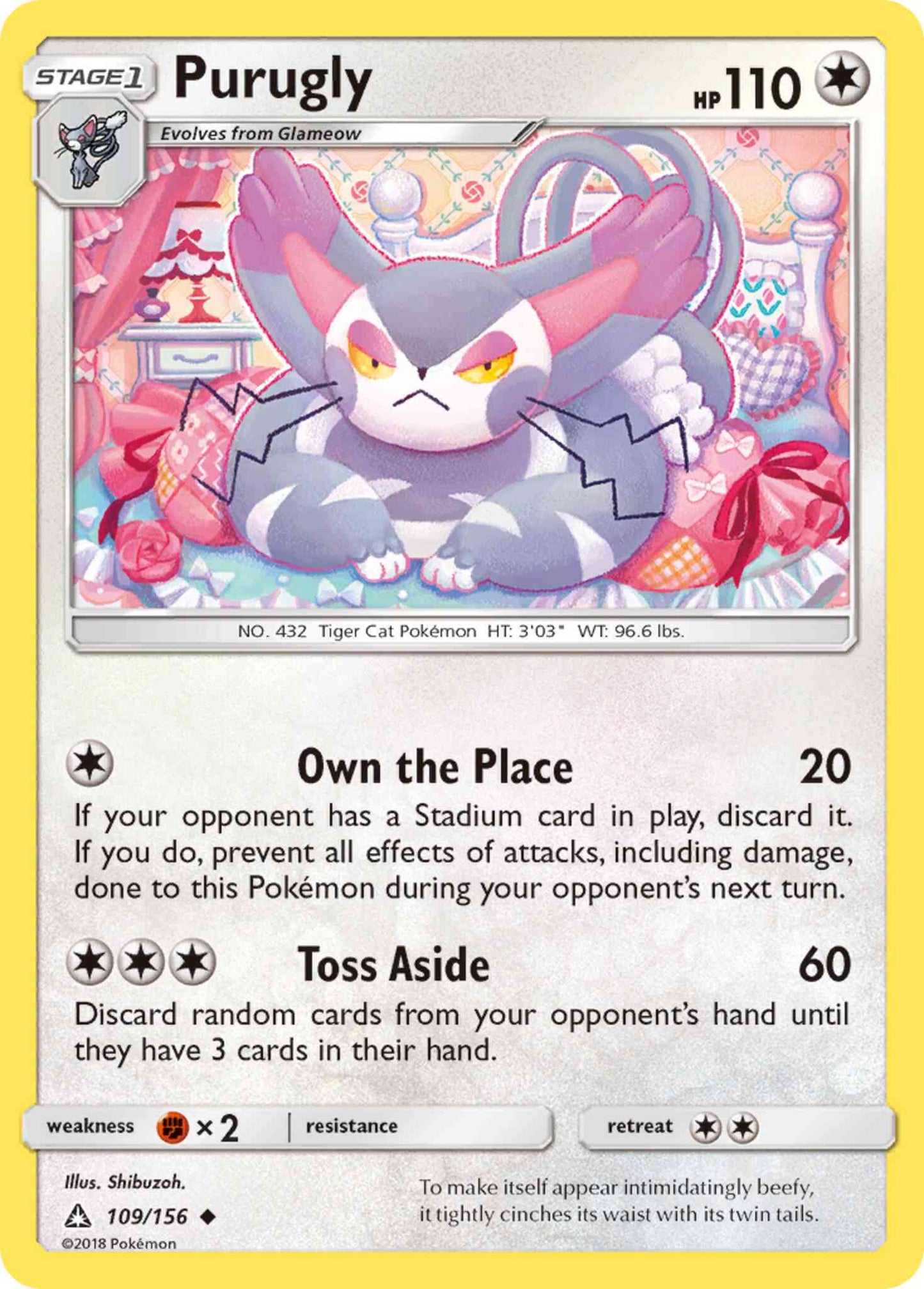 Purugly - 109/156 - Uncommon [sm5-109] [Non-Holo]