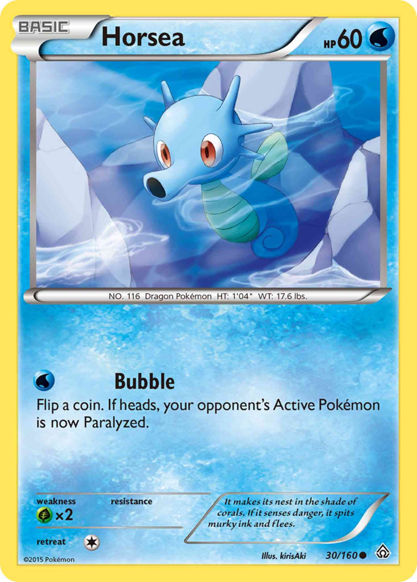 Horsea - 30/160 - Common [xy5-30] [Reverse Holo]