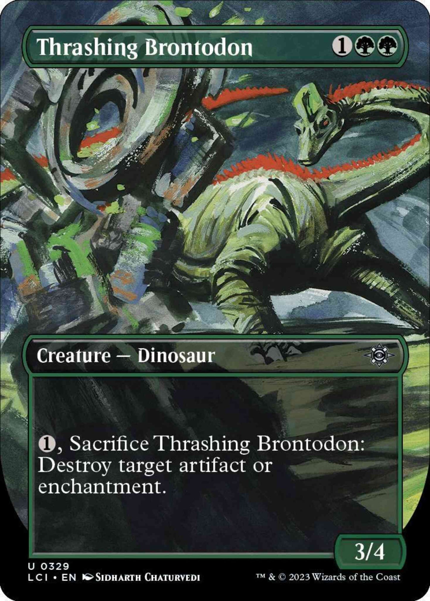 Thrashing Brontodon [329] [Borderless] [The Lost Caverns of Ixalan] [Non-Foil]