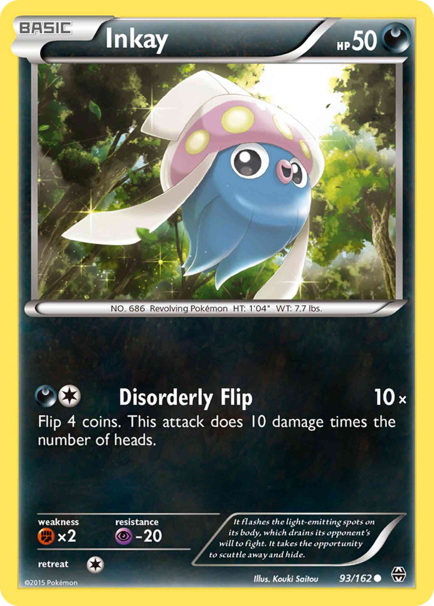 Inkay - 93/162 - Common [xy8-93] [Reverse Holo]
