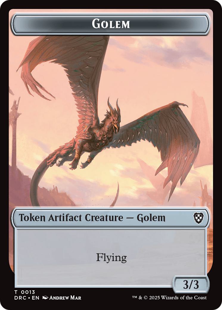 Golem Token (13) // Nalaar Aetherjet Token (16) [Aetherdrift: Commander: Tokens] [Non-Foil]