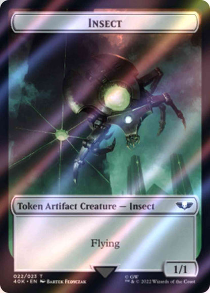 Insect Token (22) // Necron Warrior Token (14) [Universes Beyond: Warhammer 40,000: Tokens] [Surge Foil]