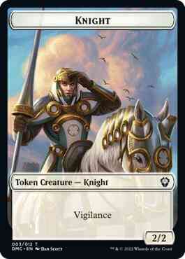 Knight Token (03) // Zombie Knight Token (05) [DMC/DMC Set Symbol] [Dominaria United: Commander: Tokens] [Non-Foil]
