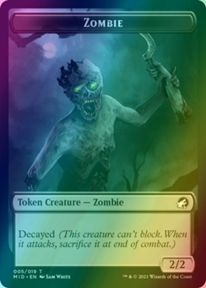 Beast Token (08) // Zombie Token (05) [Innistrad: Midnight Hunt: Tokens] [Foil]