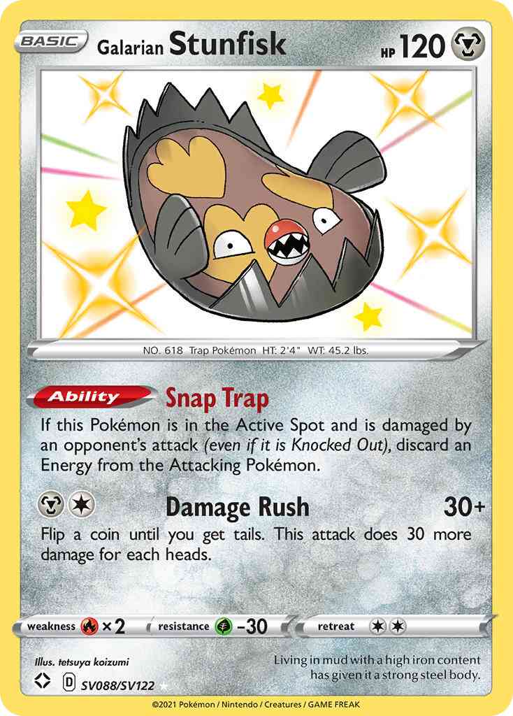 Galarian Stunfisk - SV088/SV122 - Rare Shiny [swsh45sv-SV088] [Holo]