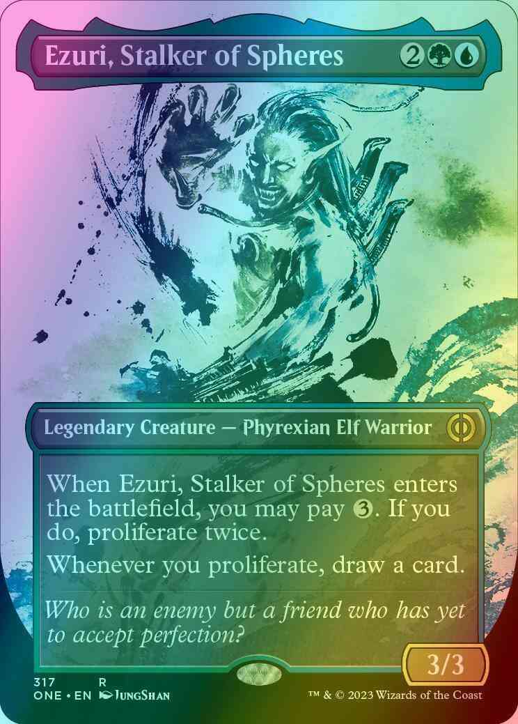 Ezuri, Stalker of Spheres [317] [Borderless] [Ichor] [Phyrexia: All Will Be One] [Foil]