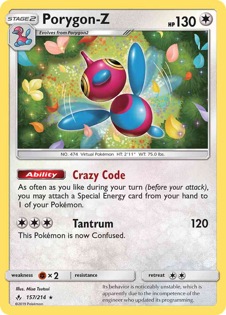 Porygon-Z - 157/214 - Rare Holo [sm10-157] [Reverse Holo]