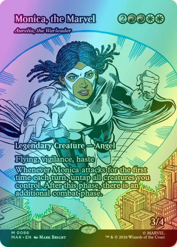 Monica, the Marvel - Aurelia, the Warleader [86] [Borderless] [Source Material] [Marvel Universe] [Foil]