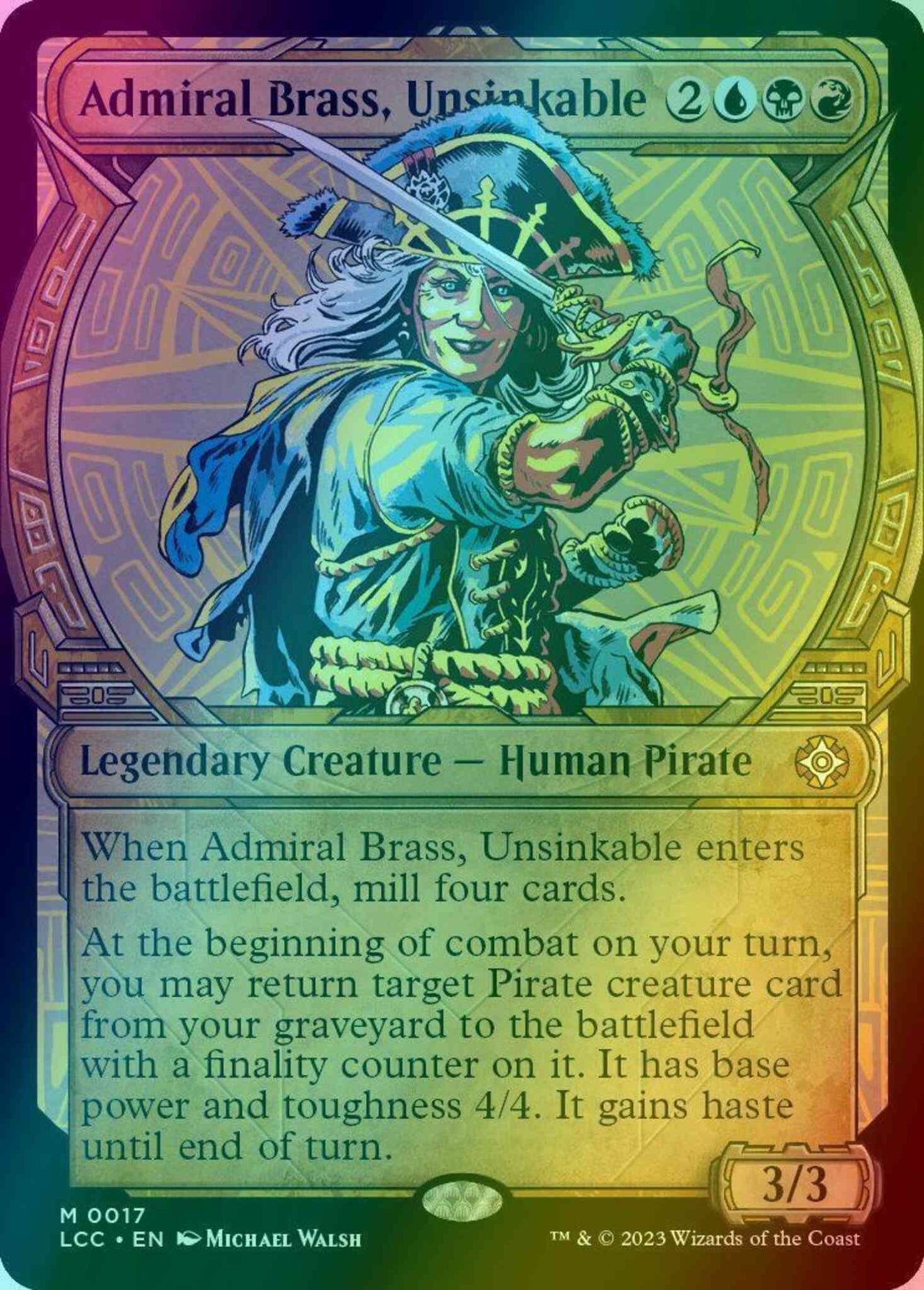 Admiral Brass, Unsinkable [17] [Legends of Ixalan Showcase] [The Lost Caverns of Ixalan: Commander] [Foil]