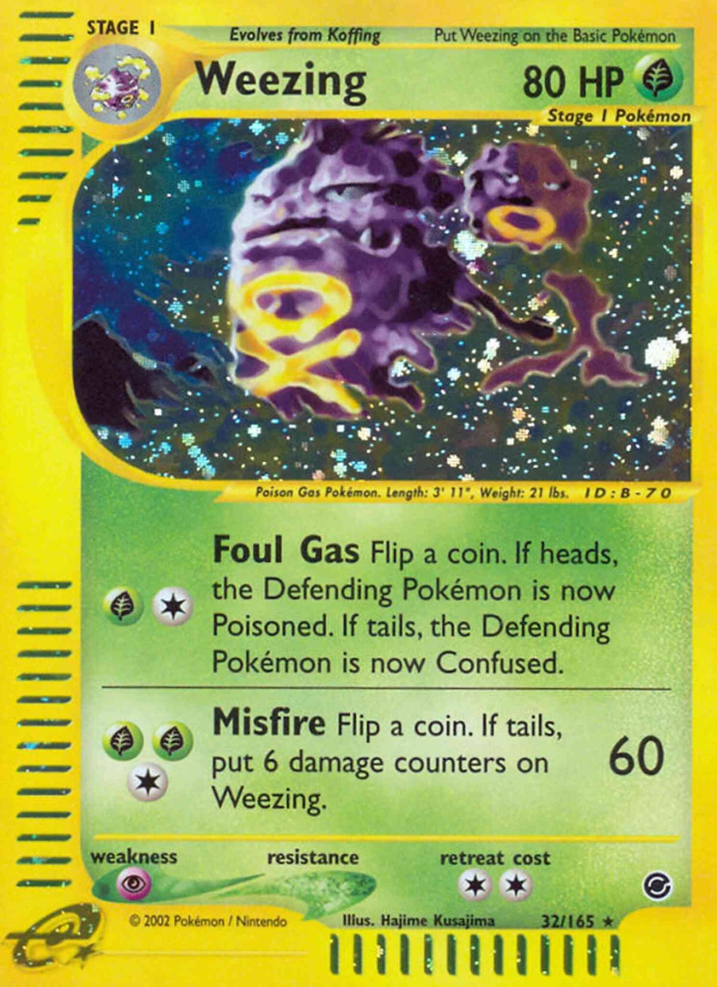 Weezing - 32/165 - Rare [ecard1-32] [Reverse Holo]