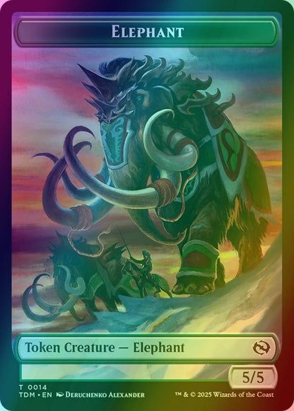 Elephant Token (14) // Treasure Token (16) [Tarkir: Dragonstorm: Tokens] [Foil]