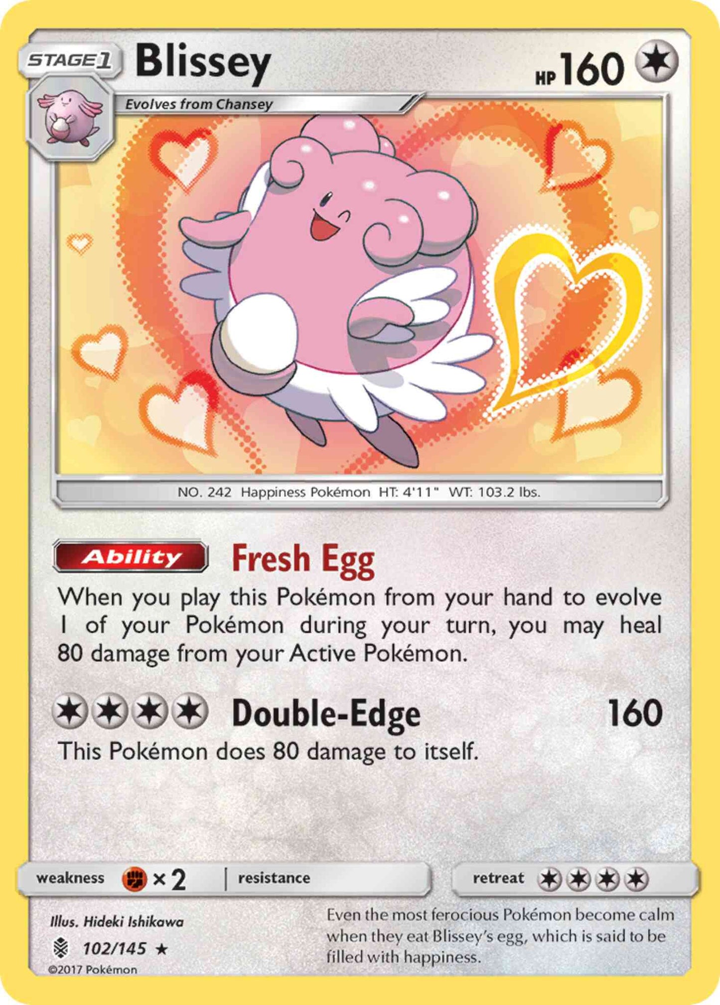 Blissey - 102/145 - Rare Holo [sm2-102] [Reverse Holo]