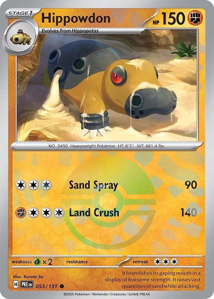 Hippowdon - Poké Ball Pattern - 053/131 - Common [sv085-053] [Reverse Holo]