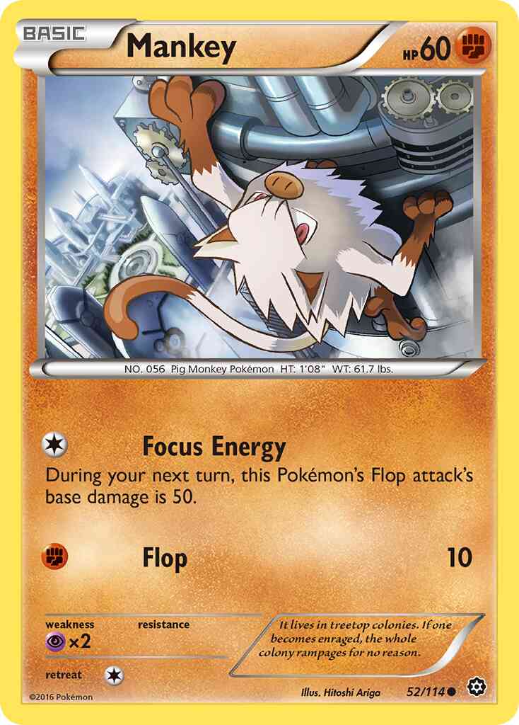 Mankey - 52/114 - Common [xy11-52] [Reverse Holo]