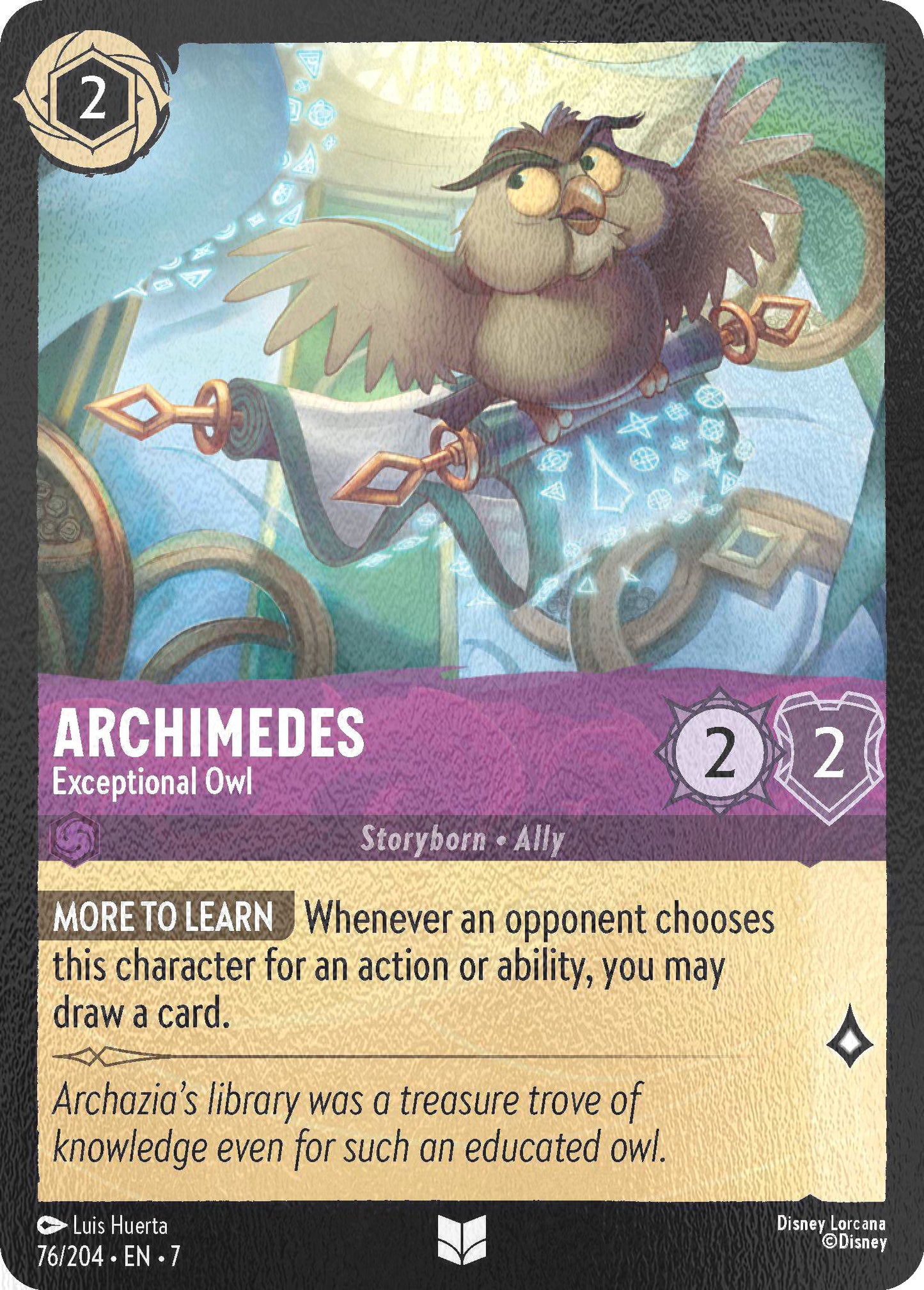 Archimedes - Exceptional Owl - 76/204 [Archazia's Island] [Cold Foil]
