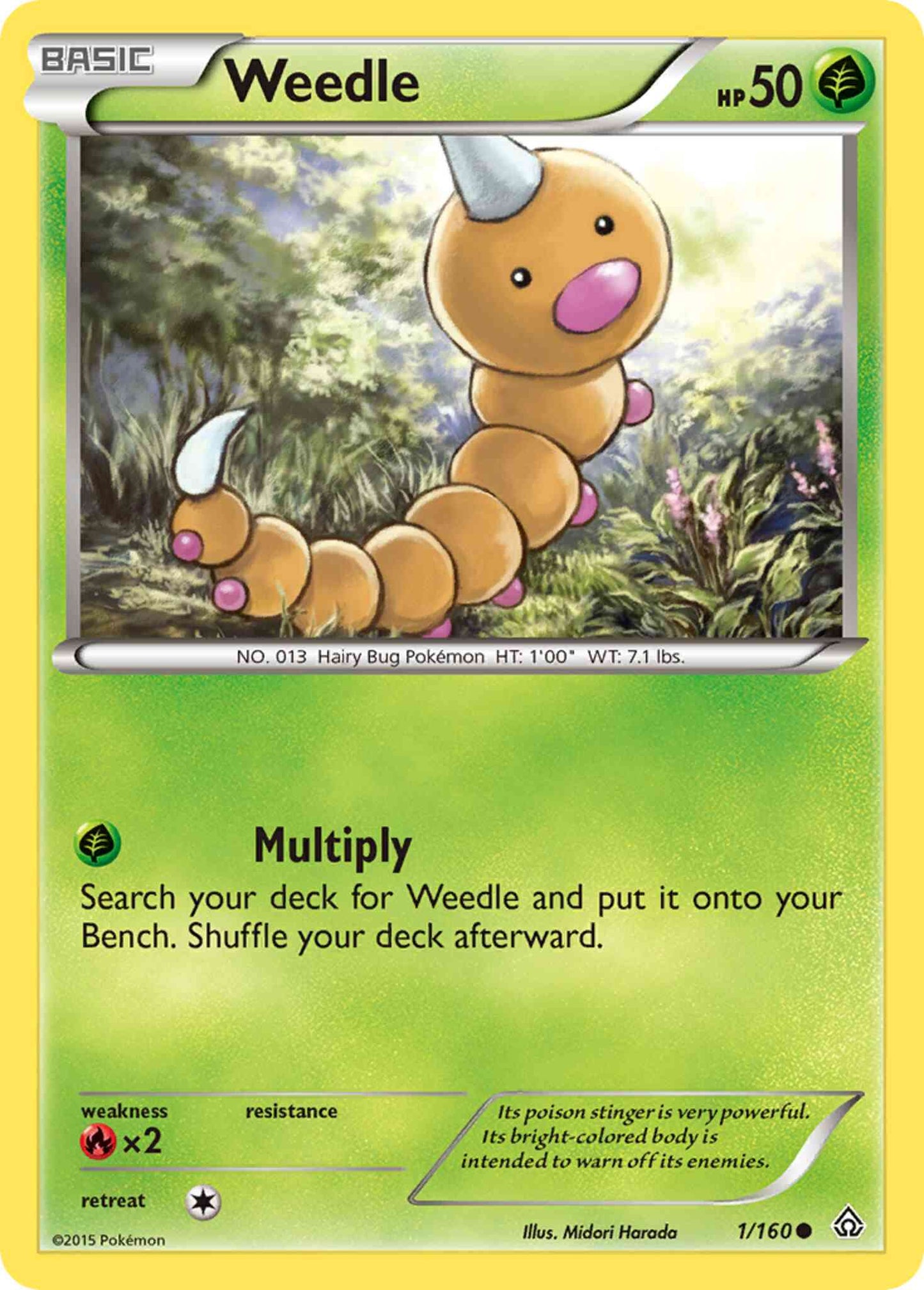 Weedle - 1/160 - Common [xy5-1] [Reverse Holo]