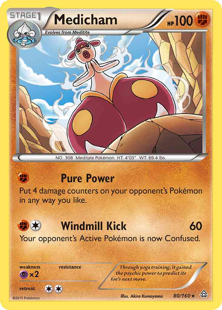 Medicham - 80/160 - Rare Holo [xy5-80] [Reverse Holo]