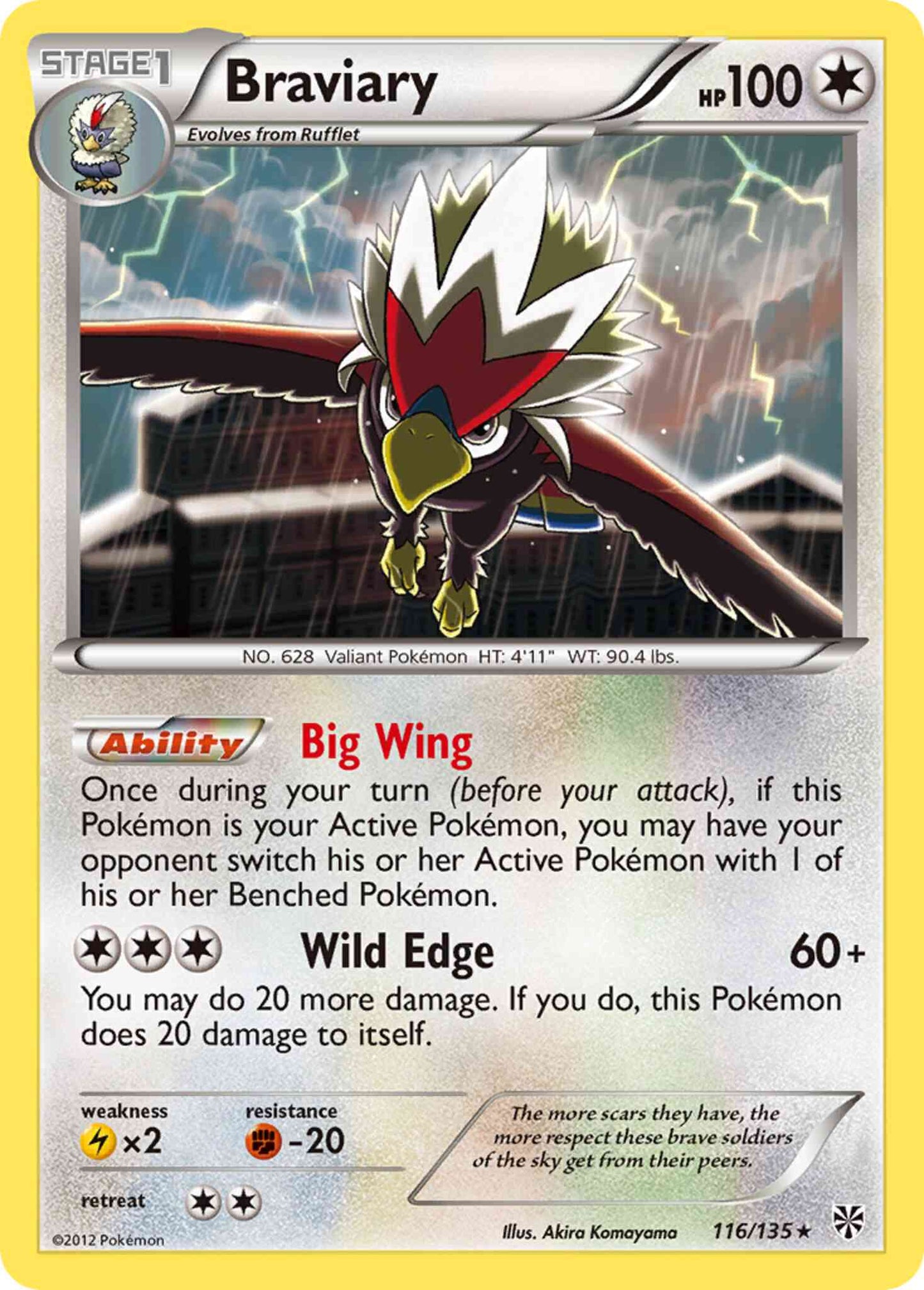 Braviary - 116/135 - Rare [bw8-116] [Reverse Holo]