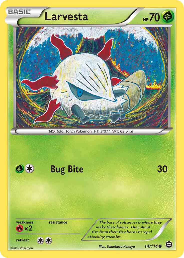 Larvesta - 14/114 - Common [xy11-14] [Reverse Holo]