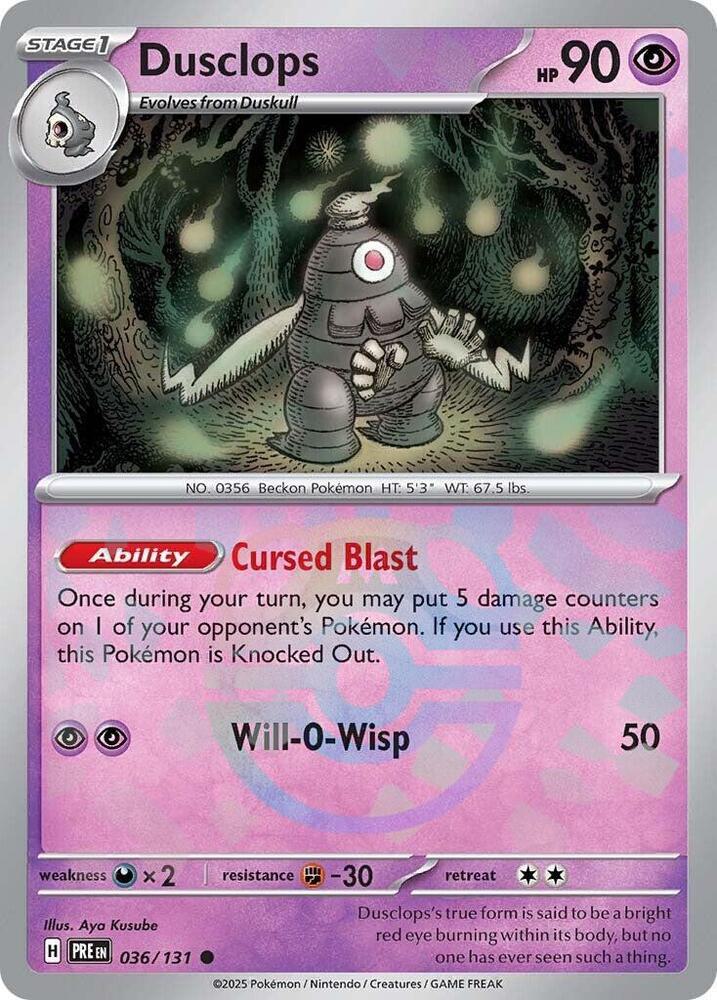 Dusclops - Master Ball Pattern - 036/131 - Common [sv085-036] [Reverse Holo]