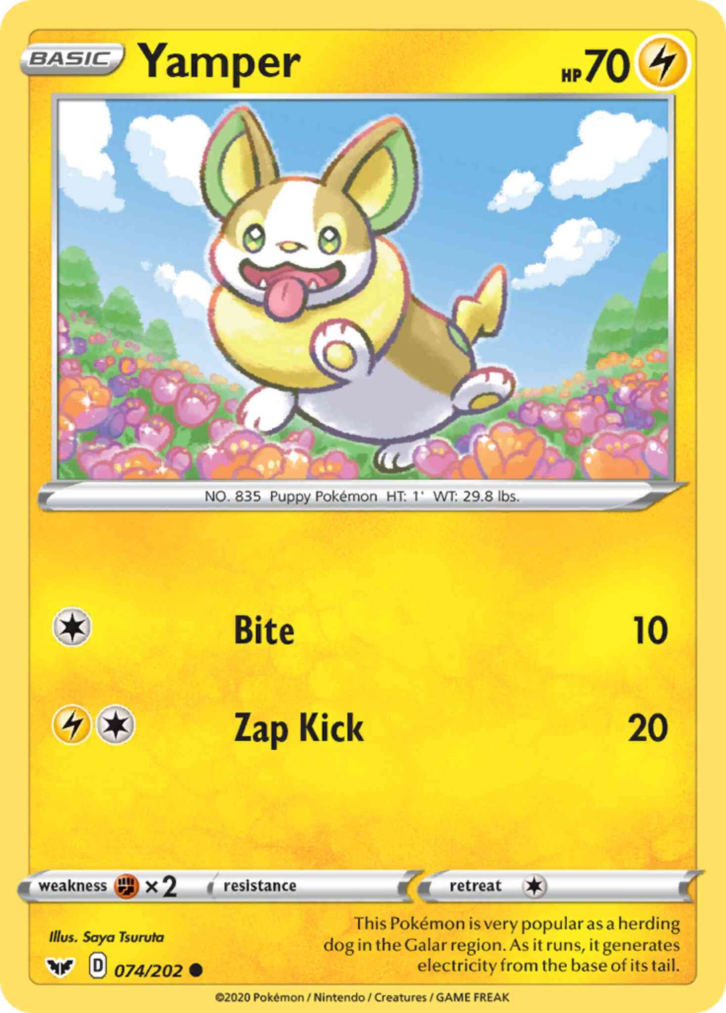 Yamper - 074/202 - Common [swsh1-074] [Reverse Holo]