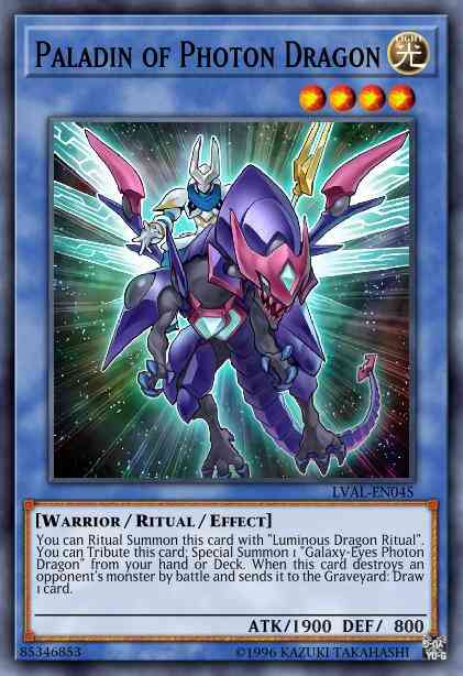Paladin of Photon Dragon - LVAL-EN045 - Rare - 1st Edition