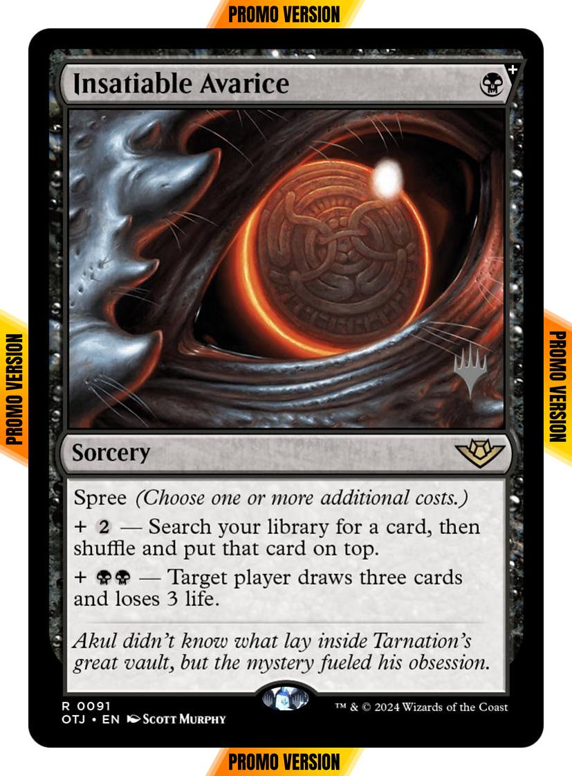 Insatiable Avarice [91p] [Promo Pack] [Outlaws of Thunder Junction: Promos] [Non-Foil]