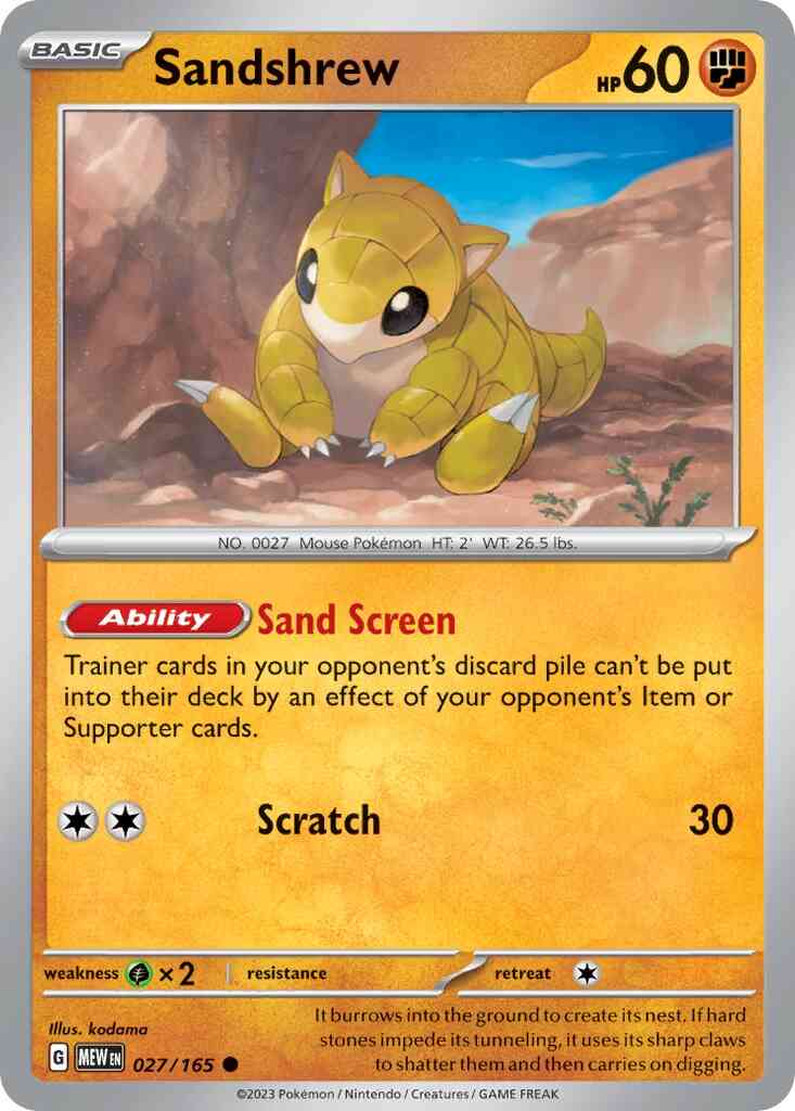 Sandshrew - 027/165 - Common [sv035-027] [Non-Holo]