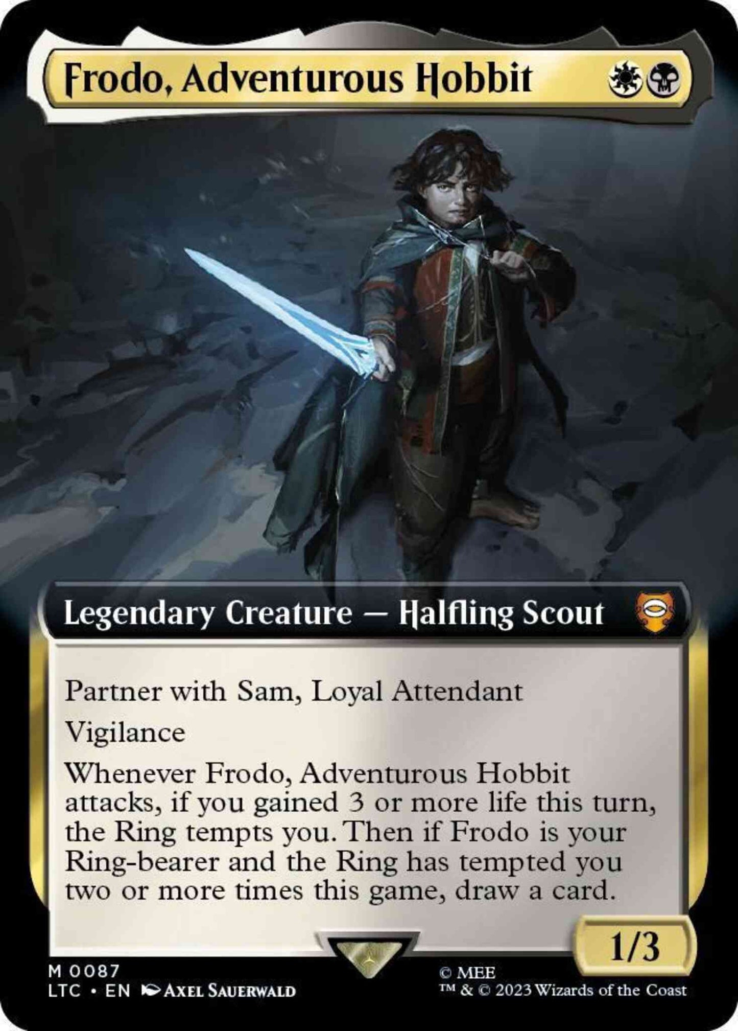 Frodo, Adventurous Hobbit [87] [Extended Art] [The Lord of the Rings: Tales of Middle-earth: Commander] [Non-Foil]
