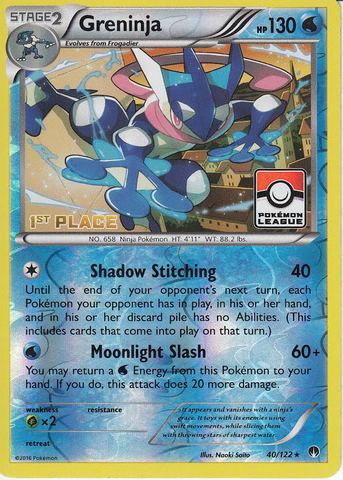 Greninja - 40/122 - XY Breakpoint - Pokemon League Promo - 1st Place [Reverse Holo]