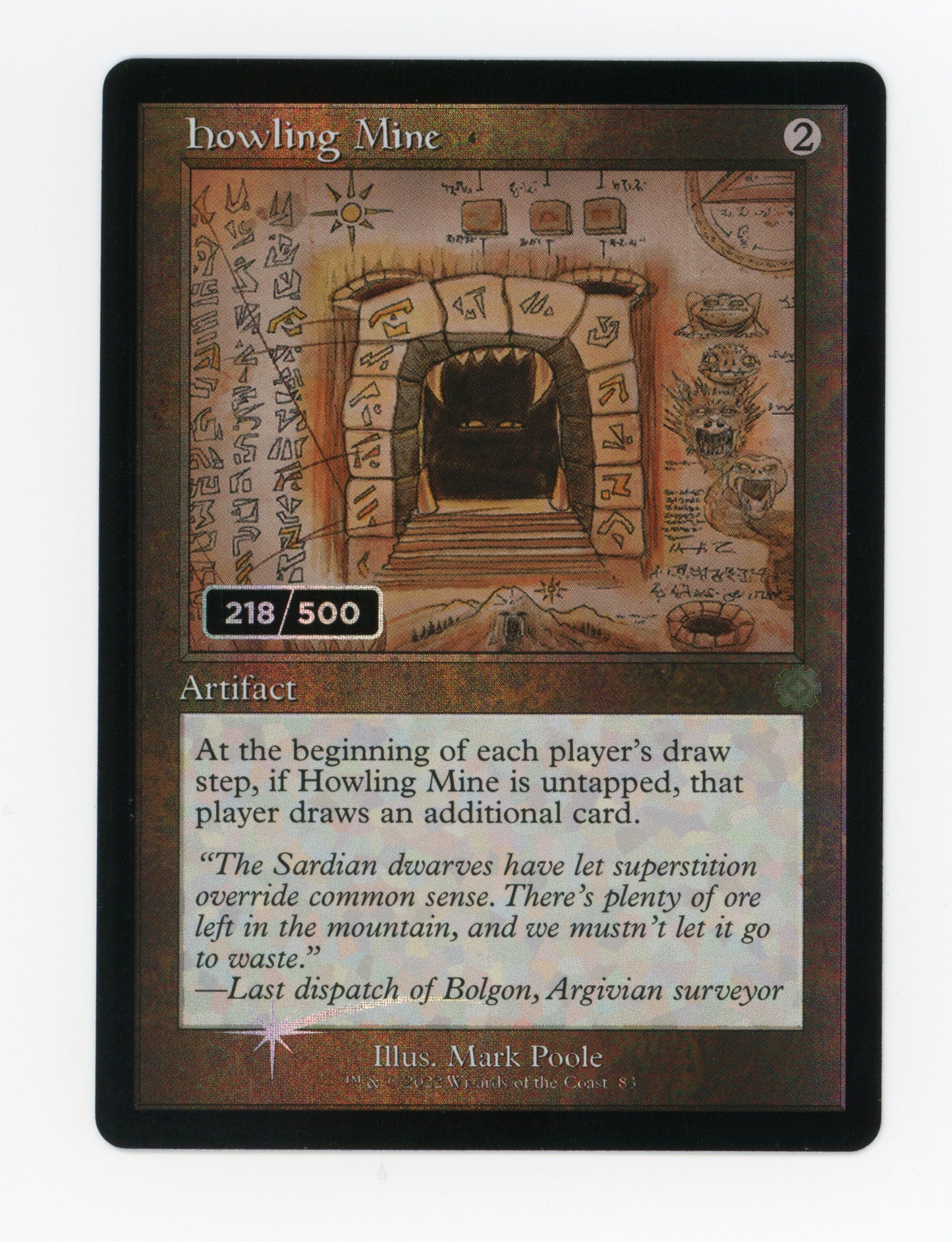 Howling Mine — Serial Numbered|218/500|Retro Frame|Schematic|Foil — ID 18014