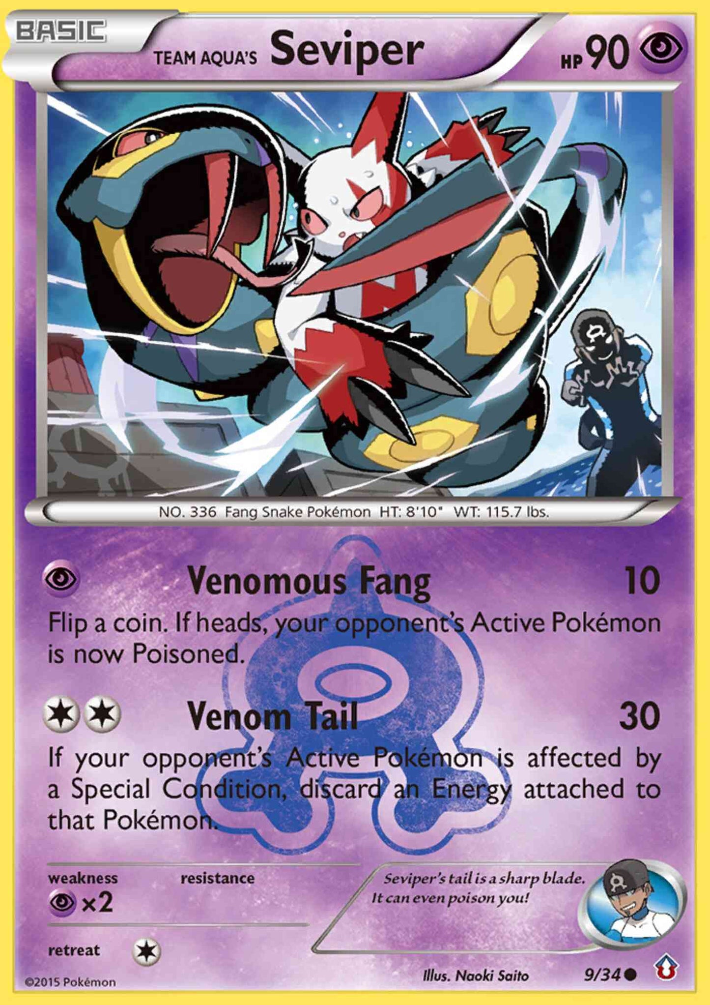Team Aqua's Seviper - 9/34 - Common [dc1-9] [Non-Holo]