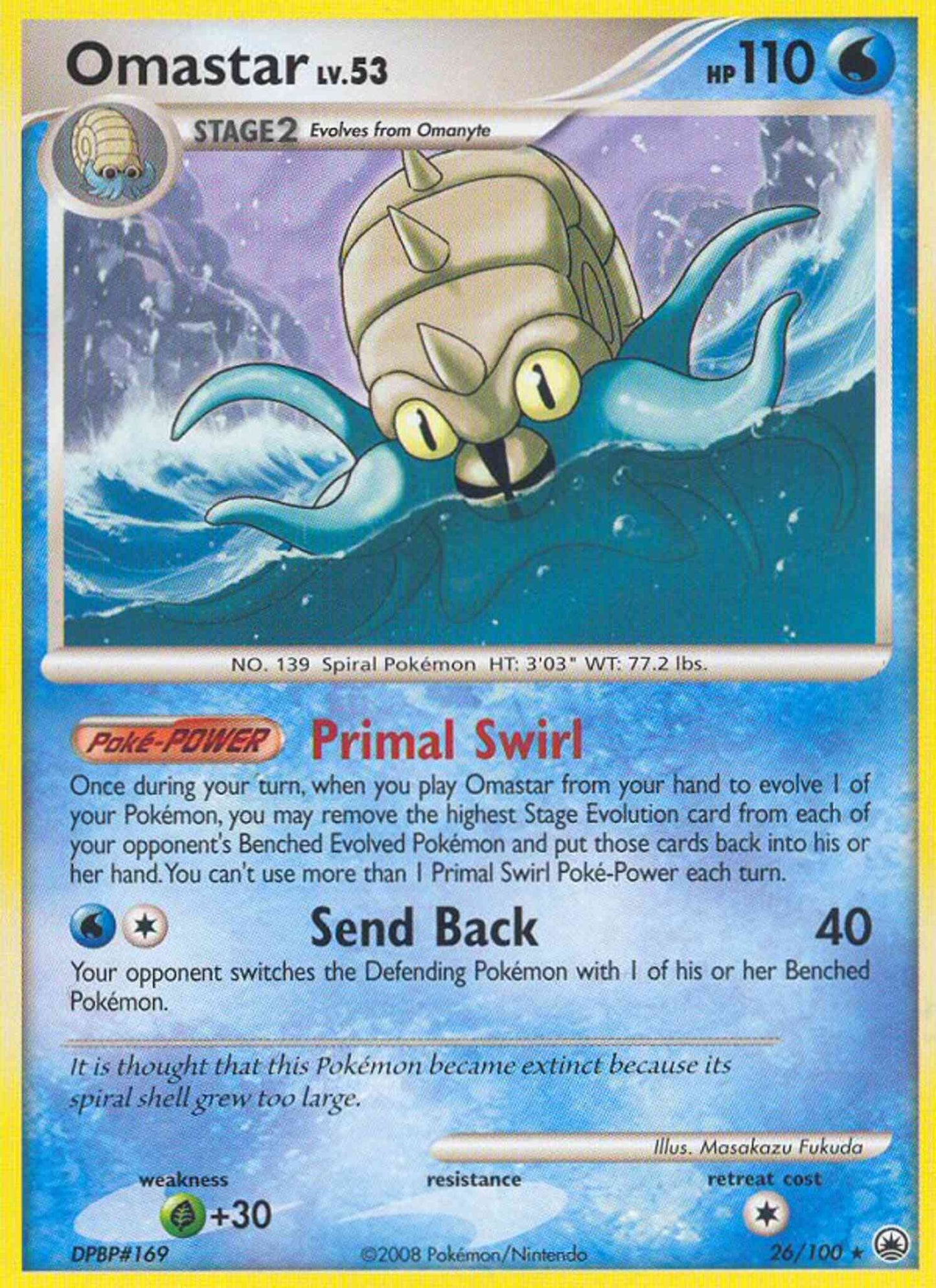 Omastar - 26/100 - Rare [dp5-26] [Reverse Holo]