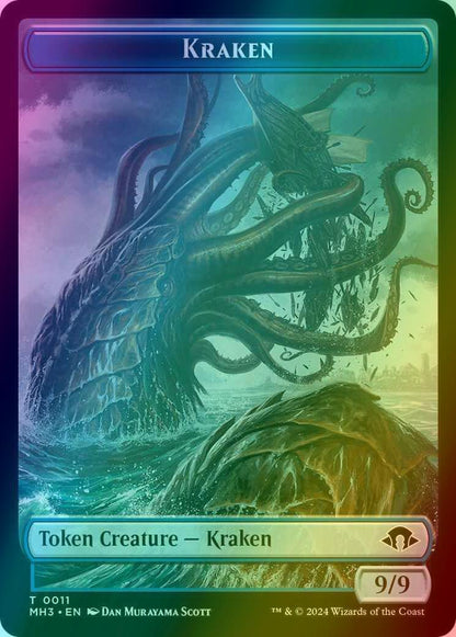 Eldrazi Spawn Token (02) // Kraken Token (11) [Modern Horizons 3: Tokens] [Foil]