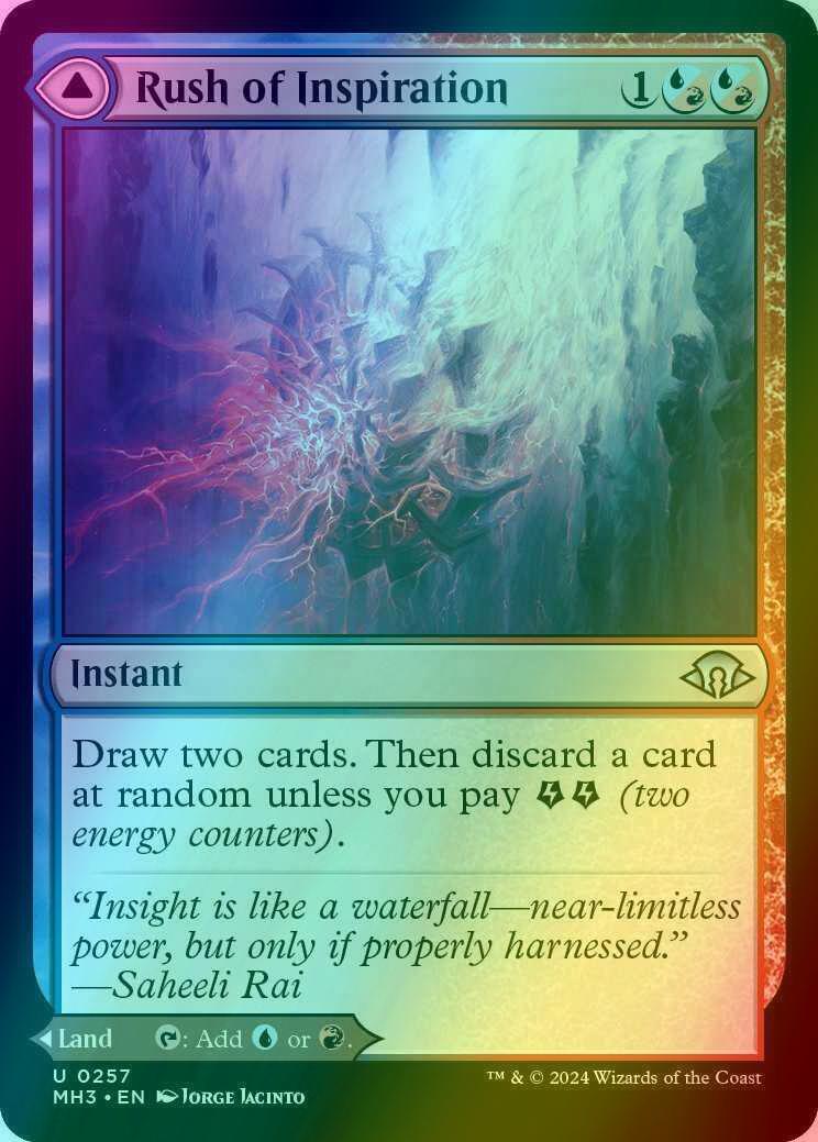 Rush of Inspiration // Crackling Falls [257] [Modern Horizons 3] [Foil]
